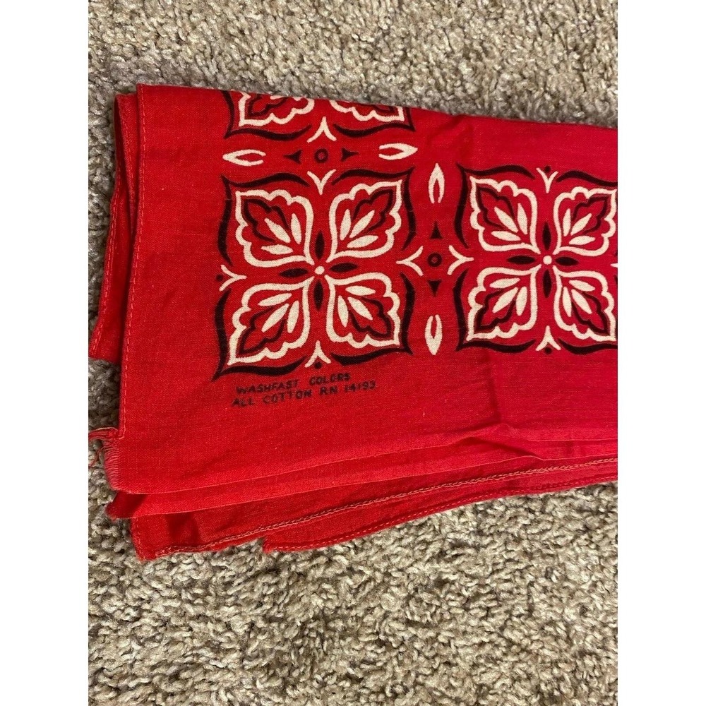 Bandana Washfast Colors All Cotton 14193 Vintage Lot Of Two Cottage Western